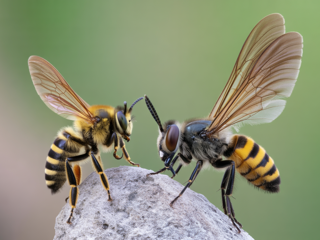 Tableau : Comparatif visuel entre guêpe, abeille, frelon, bourdon et mouche